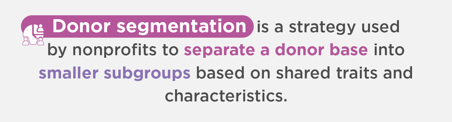 This is the definition of donor segmentation (detailed in text below).